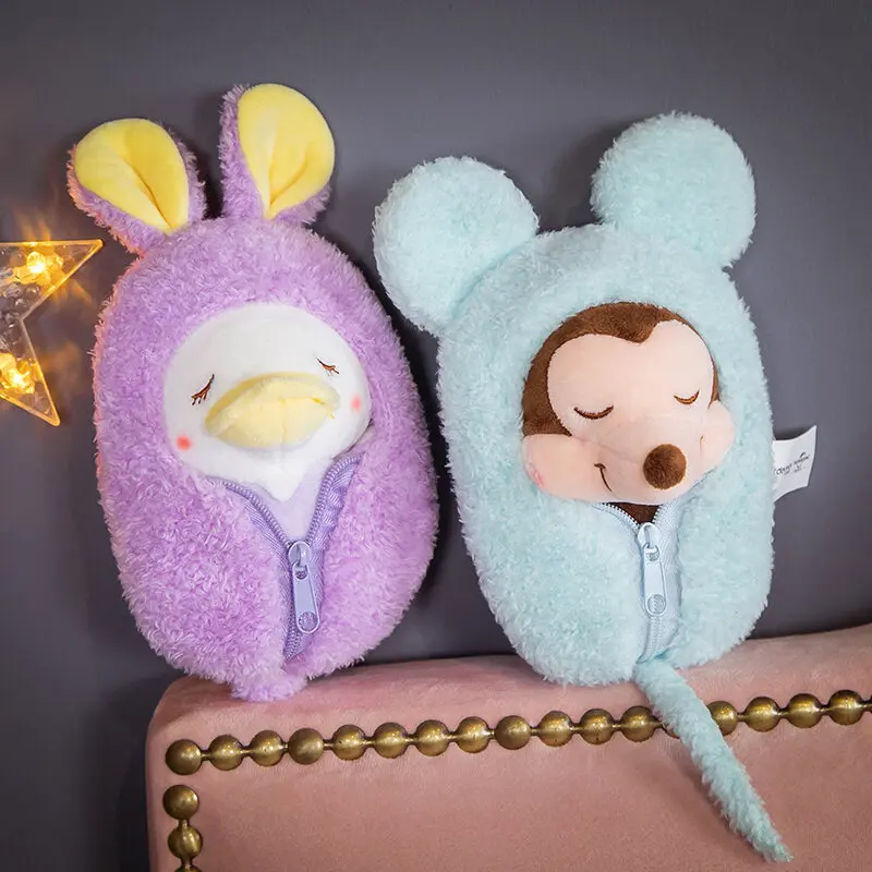 Toon Minnie Mickey Donald Daisy Plush Key Chain Sleeping Bag Blind Box Plush Doll Children's Gift