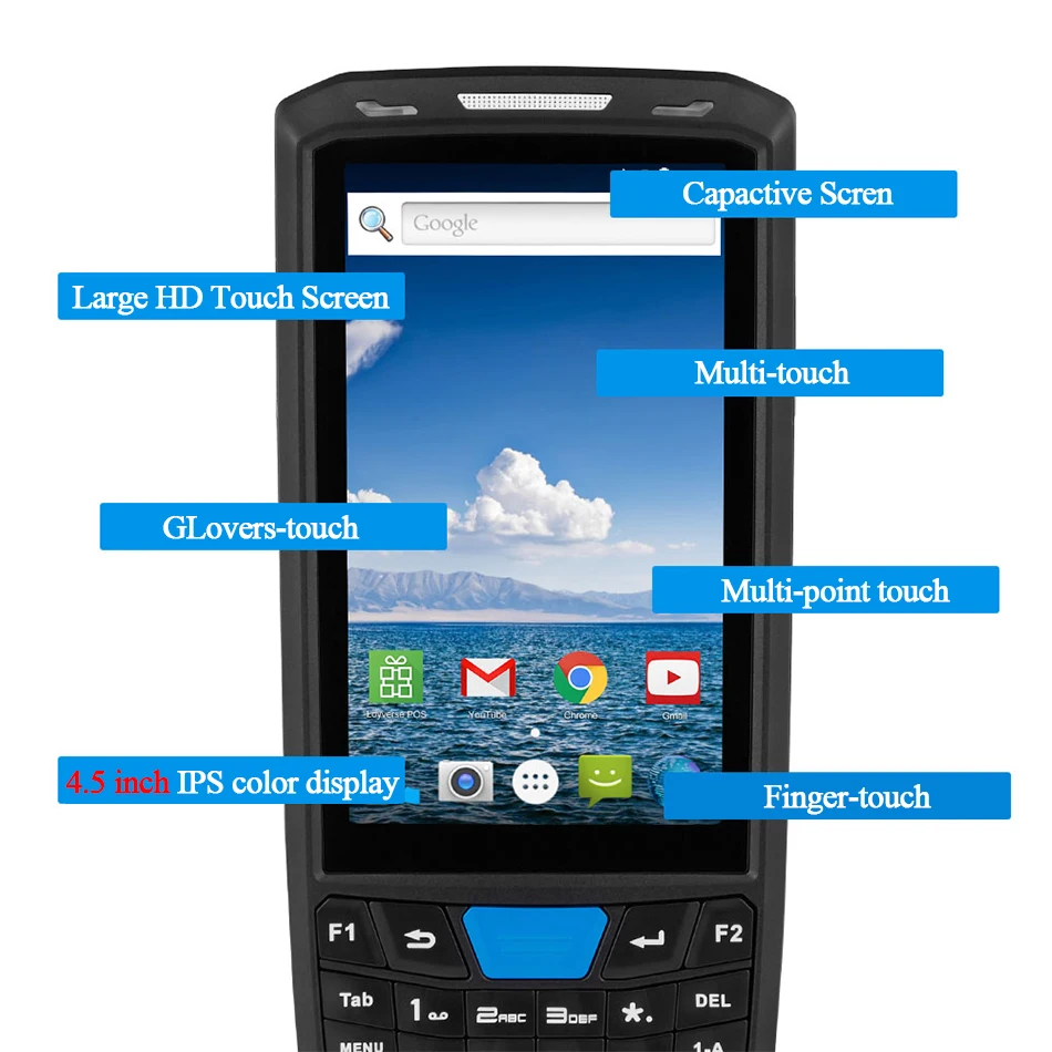 GZ Weiou Bluetooth Android PDA в сканерах ручной POS 1d лазер 2D QR сканер терминал портативный