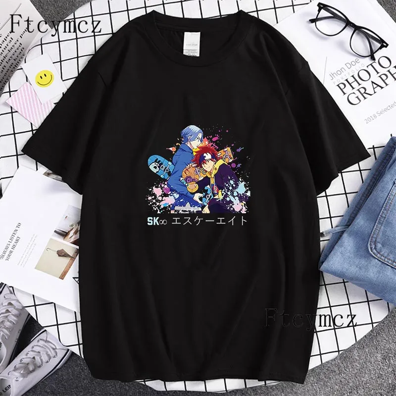 

SK8 The Infinity T Shirts Cotton Men T Shirts Anime Tees Game Short Sleeves Tops Summer Women Unisex O Neck Printed Clothes