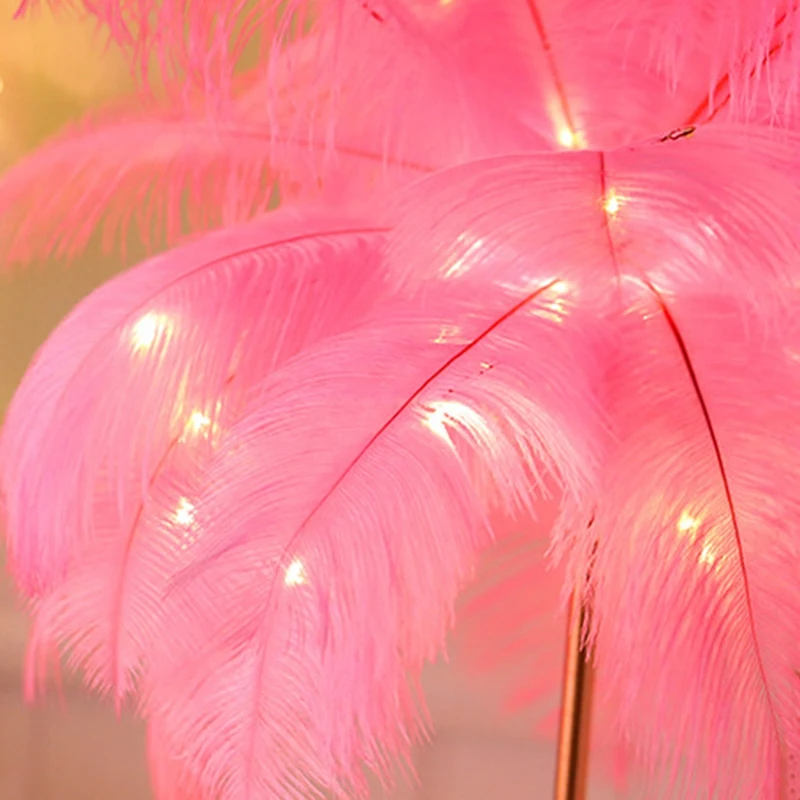 

Hot Creative Feather Table Lamp Tree Night Lights LED Night Lamp for Home Bedside Girl Room Wedding Decoration