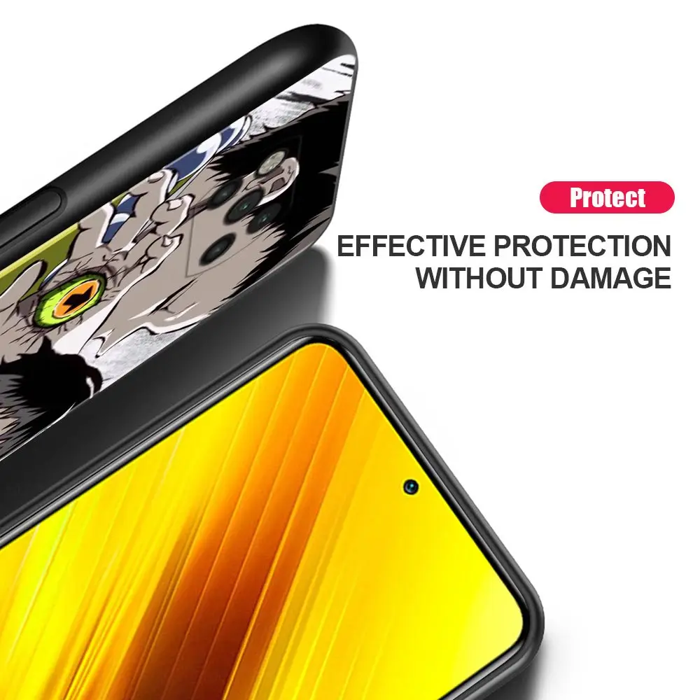 phone case for xiaomi poco x3 nfc f3 gt m3 note 10 11t 10t pro 9t 11 lite civi pocophone f1 cover demon slayer kimetsu no yaiba free global shipping