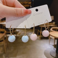 new fashion 925 silver needle earrings gradient color pearl korea lightweight simple elegant french ear jewelry