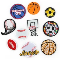 10 pcs basketball football team patch sign alphabet pattern for clothes diy ironing for hat jeans embroidered sticker sew badge