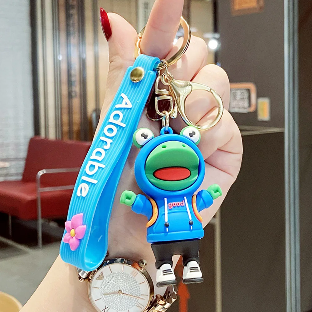 

Creative Cartoon Animal Frog Model Doll Kawaii Keychain Accessories Girl Bag Cute Pendant Car Key Ring Interesting Decorations