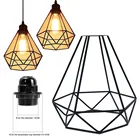 Скандинавский Ретро кованого железа творческий люстра с абажуром простой освещение крышка сверлильно-искусство Алмазная Обеденная лампы