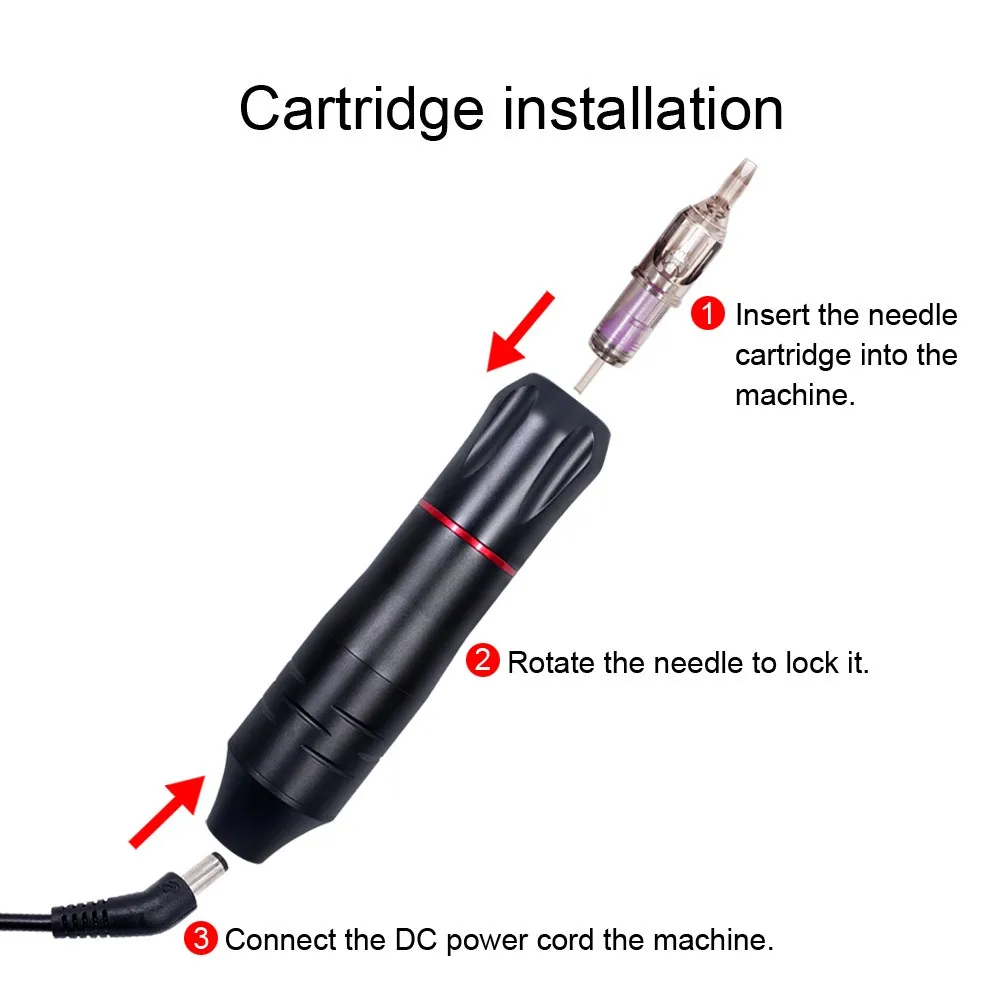 

Powerful 3A Tattoo Machine Kit Tattoo Power Supply Rotary Pen With Cartridges Needles For Permanent Makeup Eyebrow Microblading