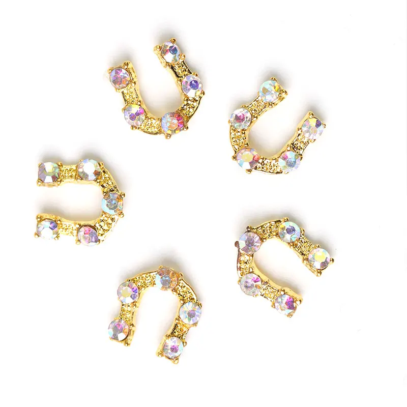 

10Pcs New 2019 Glitter Pearl with Rhinestones Alloy Metal 3D Nail Art Decoration Charms Studs Nails 3d Jewelry