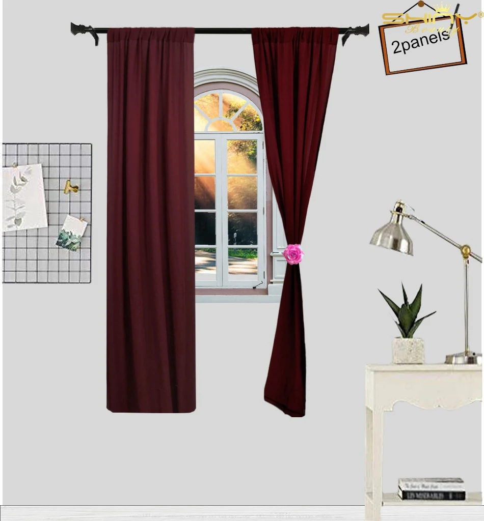 59x108 Inch Tulle Backdrop Maroon 2 Panel Blackout Curtains Chiffon Sheer for Living Room-M1007 | Аксессуары для одежды