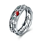 Классическое повседневное модное женское ювелирное изделие, кольцо с полыми Божьими коровками и листьями винограда