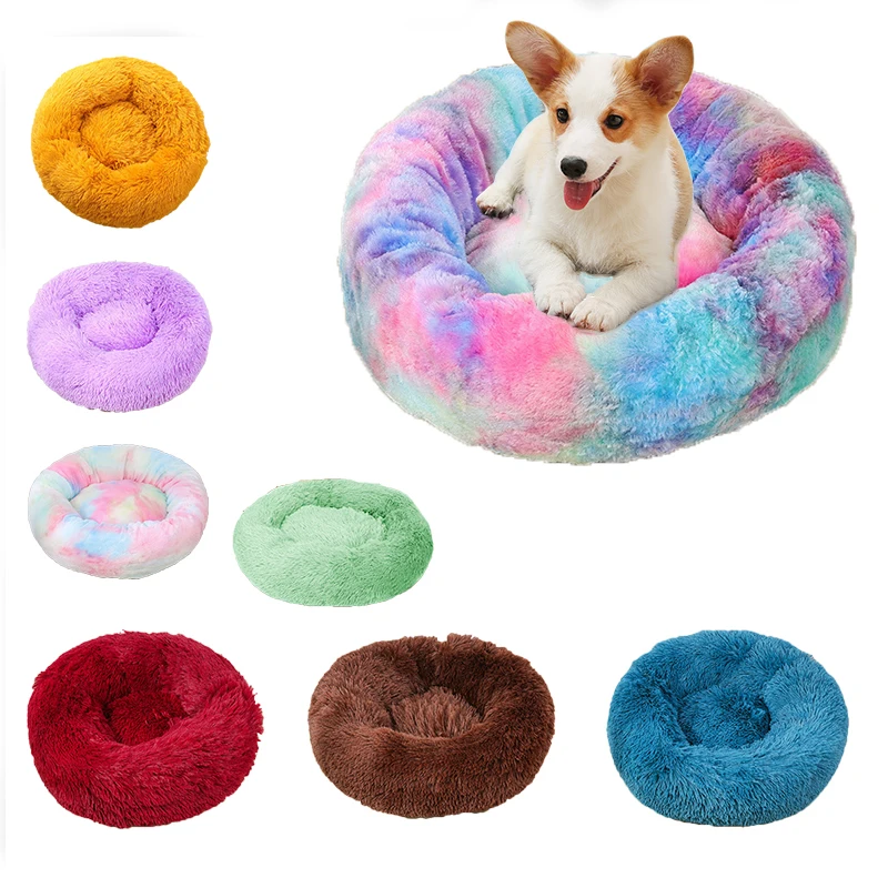 Net red cat nest winter warm deep sleep dog closed supplies pet bed four seasons universal round Soft washable | Дом и сад