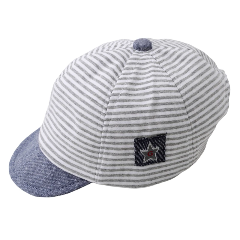 

Summer Cute Newborn Baby Girl Boy Hat Infant Striped Sun Peak Cap Soft Cotton Beret Hat Adjustable Fit Baby