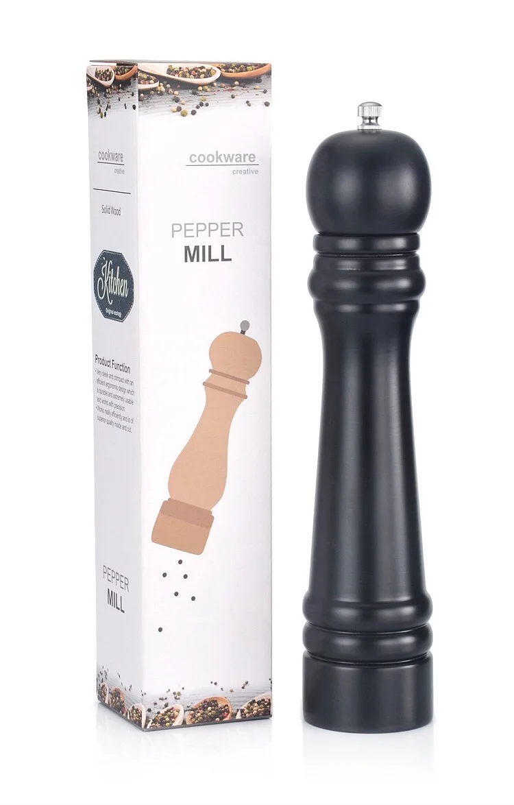 

Professional chef pepper grinder, adjustable thickness, pepper grinder with ceramic core, wooden salt and pepper grinder