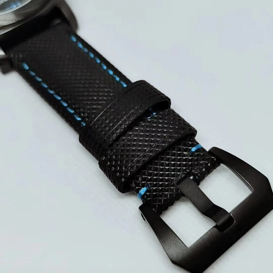 

Luxury Brand New Men Automatic Mechanical Stainless Steel Full Black Canvas Leather Carbotech TM 1950 Luminous Watch 44MM