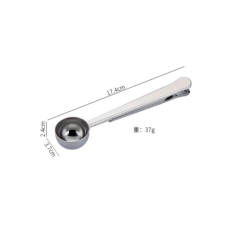 

Multifunctional Stainless Steel Measuring Spoon Creative Food Bag Sealing Clip Two-in-one Coffee Bean Clip Spoon Measuring Spoon