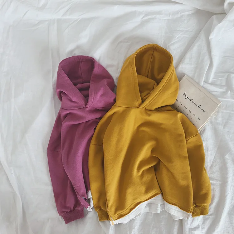 Осенние модные толстовки с капюшоном длинными рукавами для мальчиков