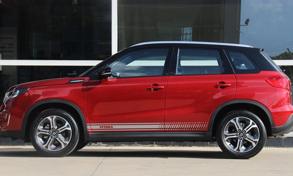2 шт. для Suzuki Vitara автомобильные длинные боковые наклейки на юбку DIY виниловая пленка авто Спорт Стайлинг наклейки автомобильный тюнинг автомобильные аксессуары
