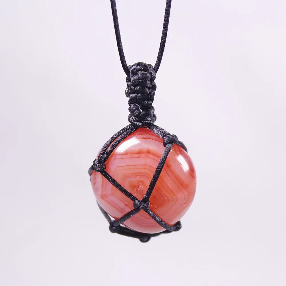 Подвеска из красного агата с натуральным камнем ожерелье хрустального кварца