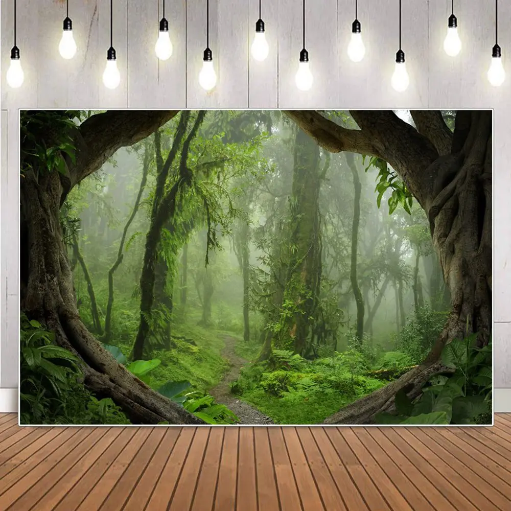 

Tropical Forest Path Photography Background Baby Wonderland Party Photophone Photozone Photographic Backdrops For Photo Studio