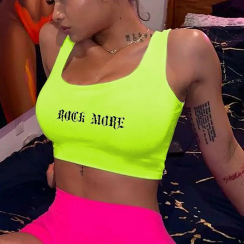 Кроп-Топ женский без рукавов базовая Облегающая майка спортивный укороченный