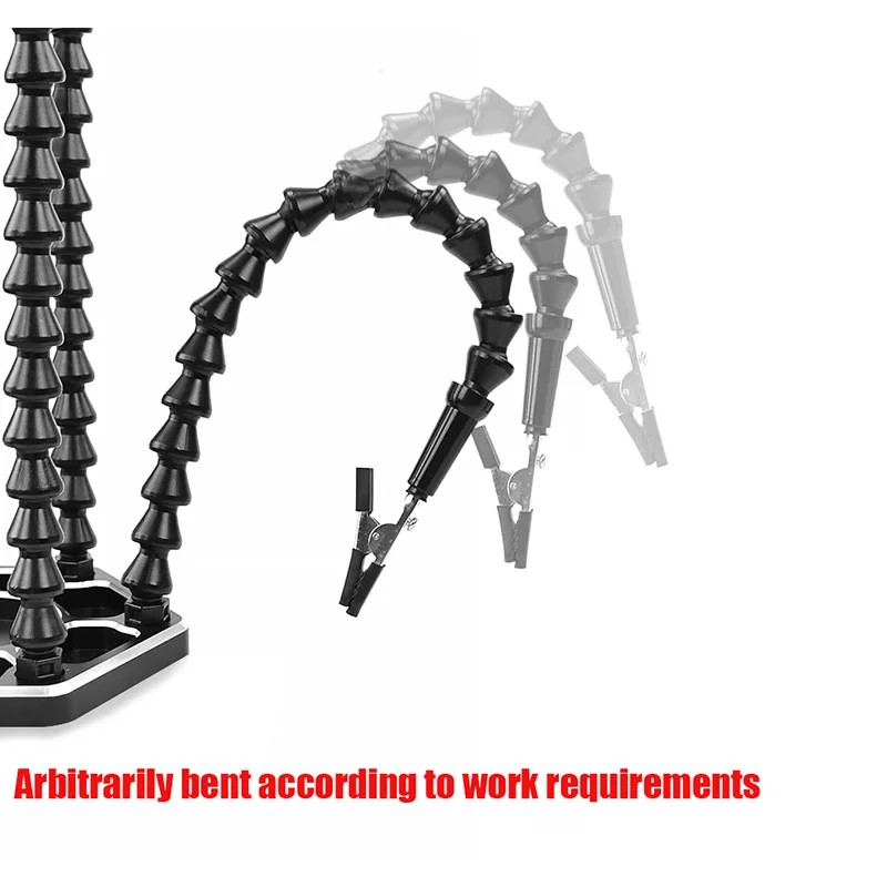 

Helping Hands Third Arm Soldering Work Station 6 Flexible Arms with Precision 360 Degree Alligator Clip USB 3X Magnifier