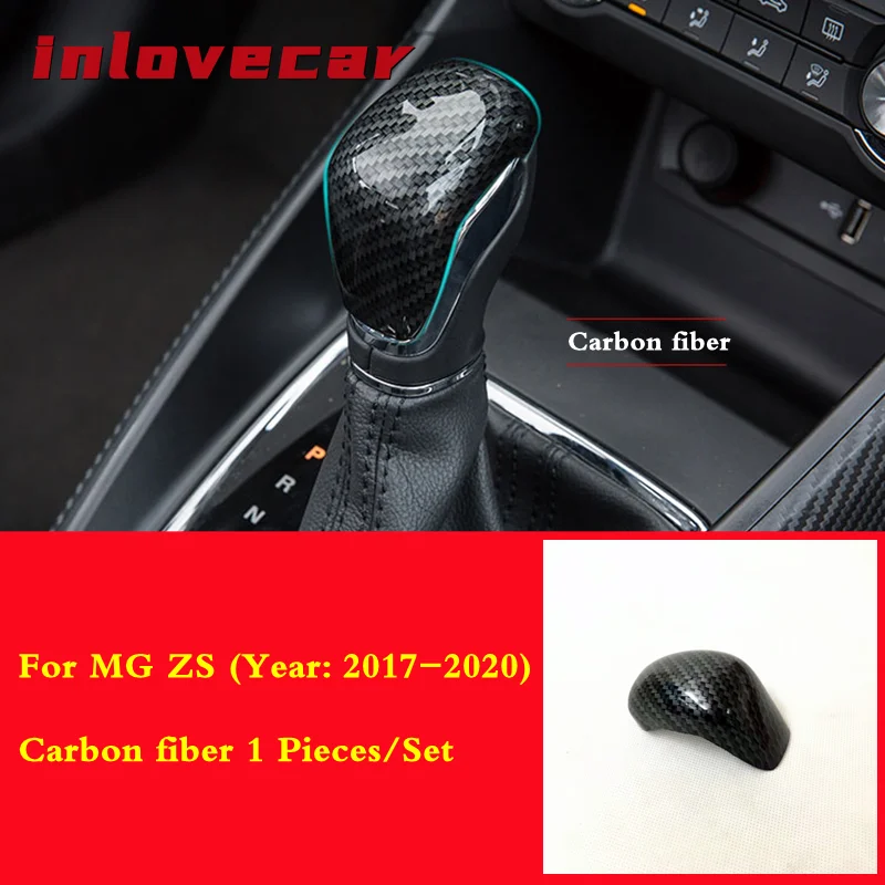 

For MG ZS MG6 MG3 RX5 gear head shift knob cover carbon fiber auto car-styling center interior accessories decoration 1pcs