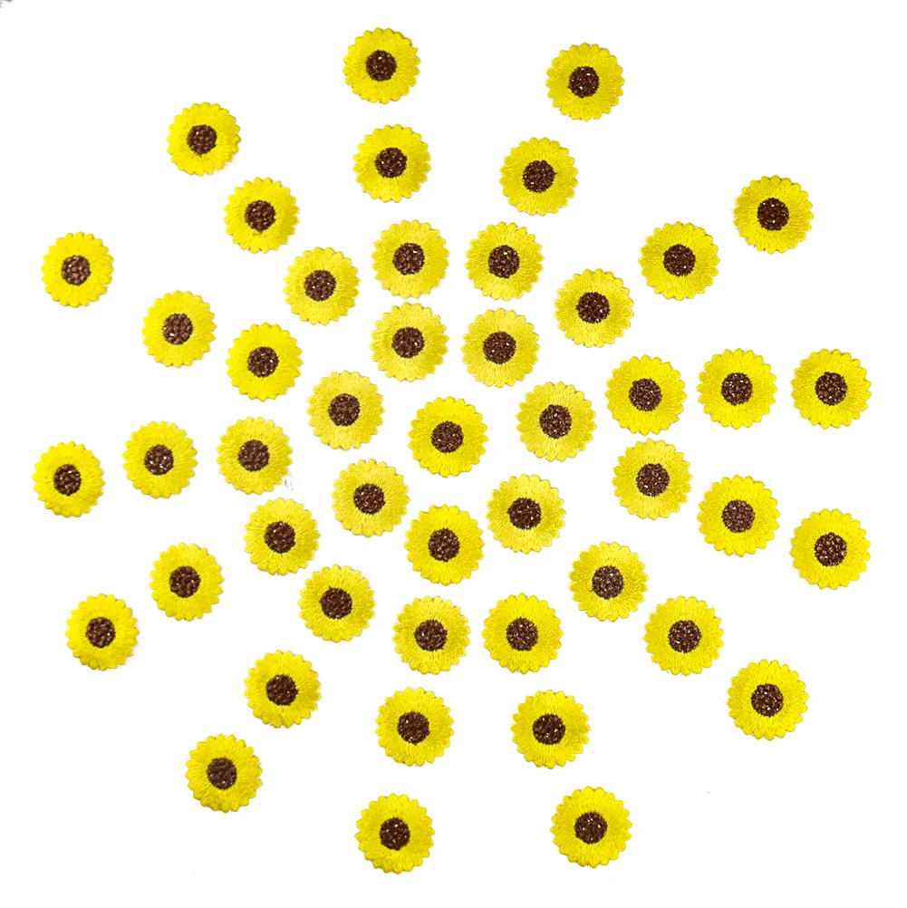 10 шт. сделай сам милые нашивки с подсолнухами аппликация вышивкой для одежды