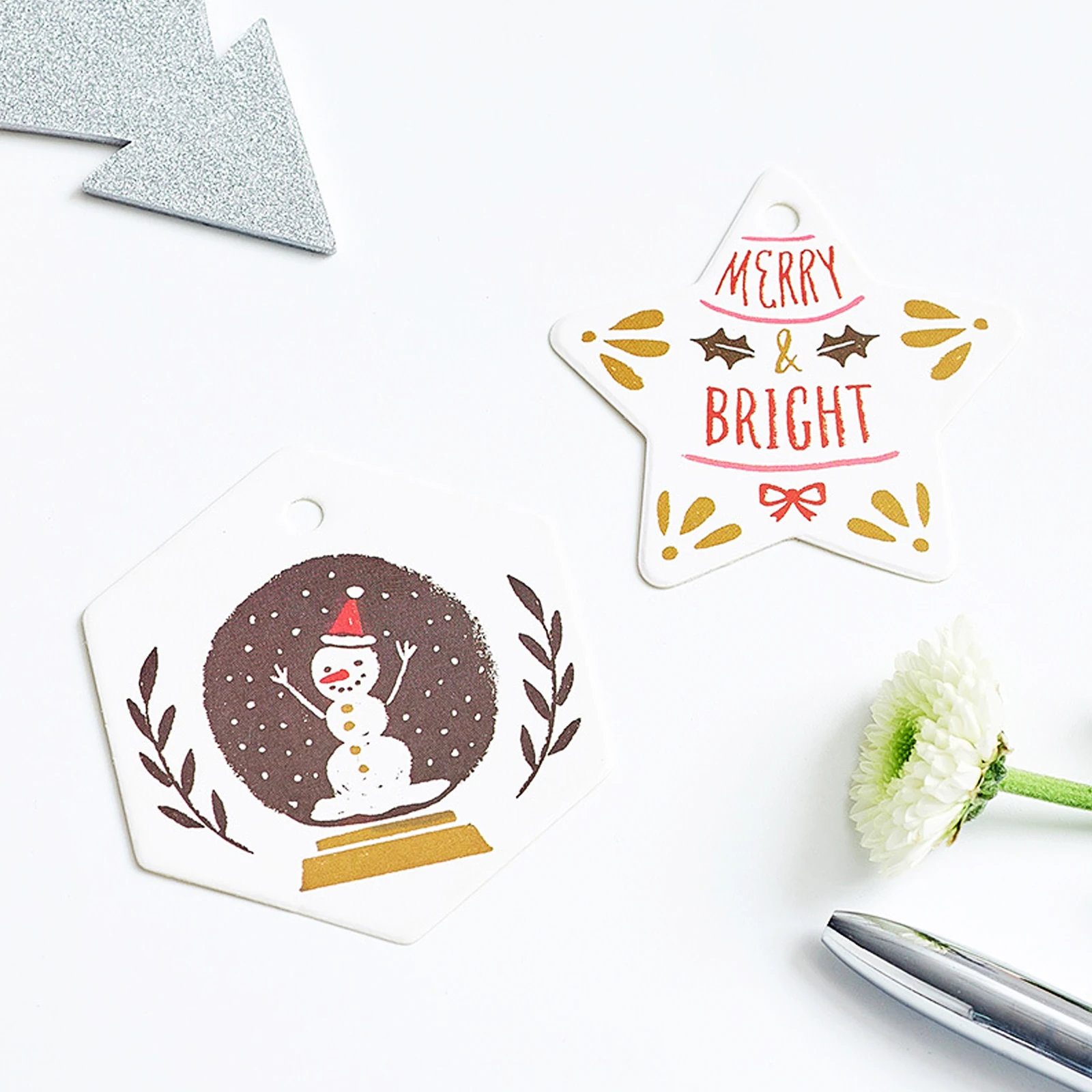 100 шт. рождественские подарочные бирки украшения для печенья этикетки бумажные