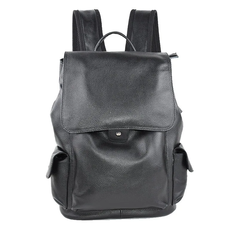 

Men's shoulder bag leather multifunctional large capacity backpack fashion casual student bag Korean computer bag