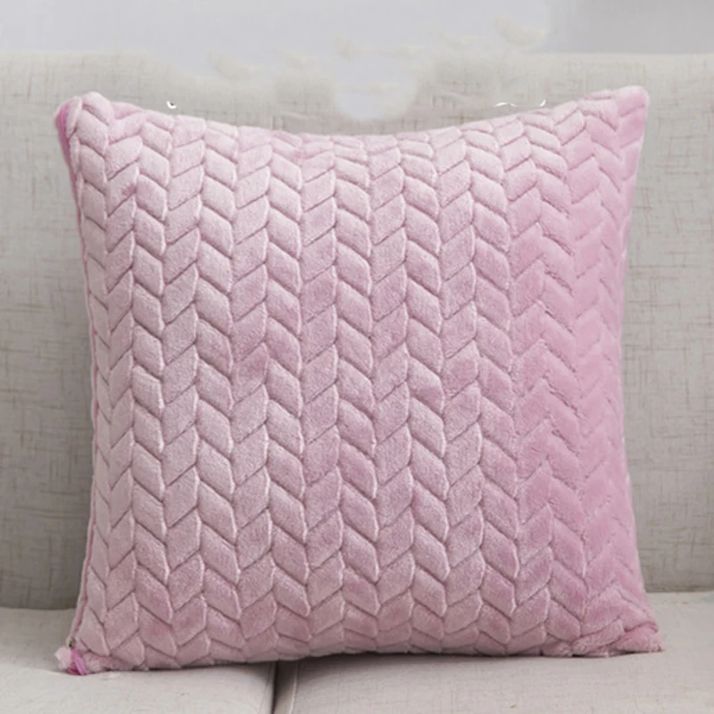 

New 43*43 Flocking Pillowcase Soild Color Soft Cushion Cover Square Waist Throw Pillow Cover Gifts Faux Fur
