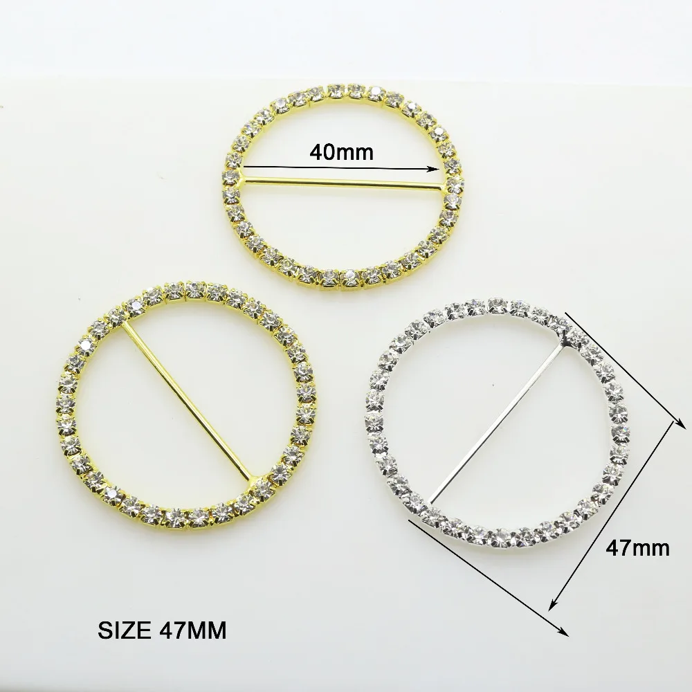 Горячее предложение 5 шт./лот 46 мм круглая пряжка со стразами слайдер для свадьбы декоративное приглашение письмо аксессуары Diy