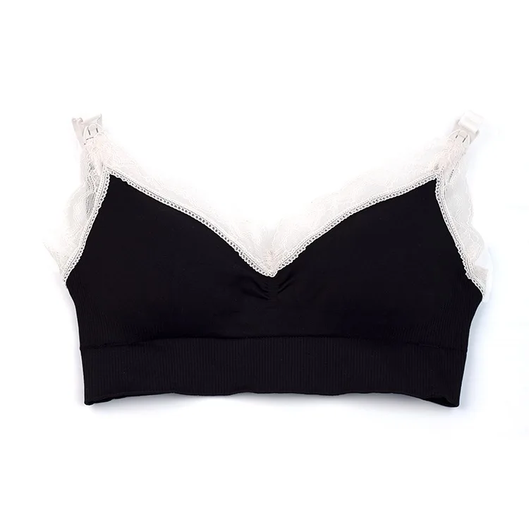 plus lace black Auri Маффи средства ухода за кожей для будущих мам бюстгальтеры для кормящих беременные женщины нижнее белье бюстгальтер для занятия спортом, yoga нижнее белье бюстгальтер для беременных Большие размеры - Цвет: plus lace black