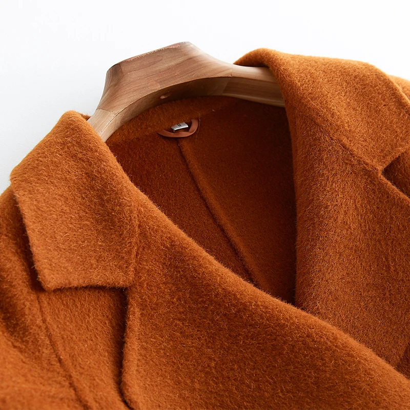 Новинка 2020 шерстяное Свободное пальто двустороннее длинный кашемировый костюм