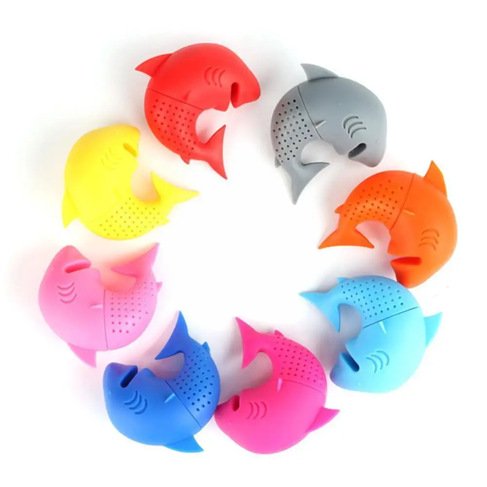 

1PC Shark Tea Infuser Silicone Shark Tea Infuser Silicone Tool Party Tea Wedding Grade Strainer Tea Silicone Gift Bag Food L0B0