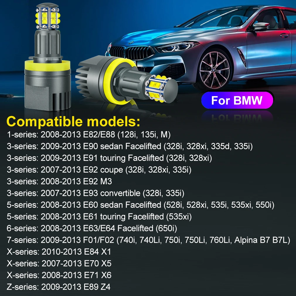 2 шт. H8 Светодиодные глаза ангела для BMW 1 высококачественные чипы Canbus без ошибок