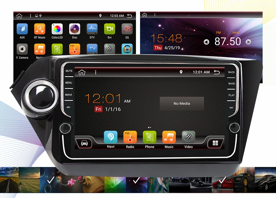 Eunavi 2 Din Автомобильный мультимедийный плеер gps Android 9 DVD помощи при парковке радио для Kia k2 RIO 2010 2011 2012 2013 PX6 4G+ 64G