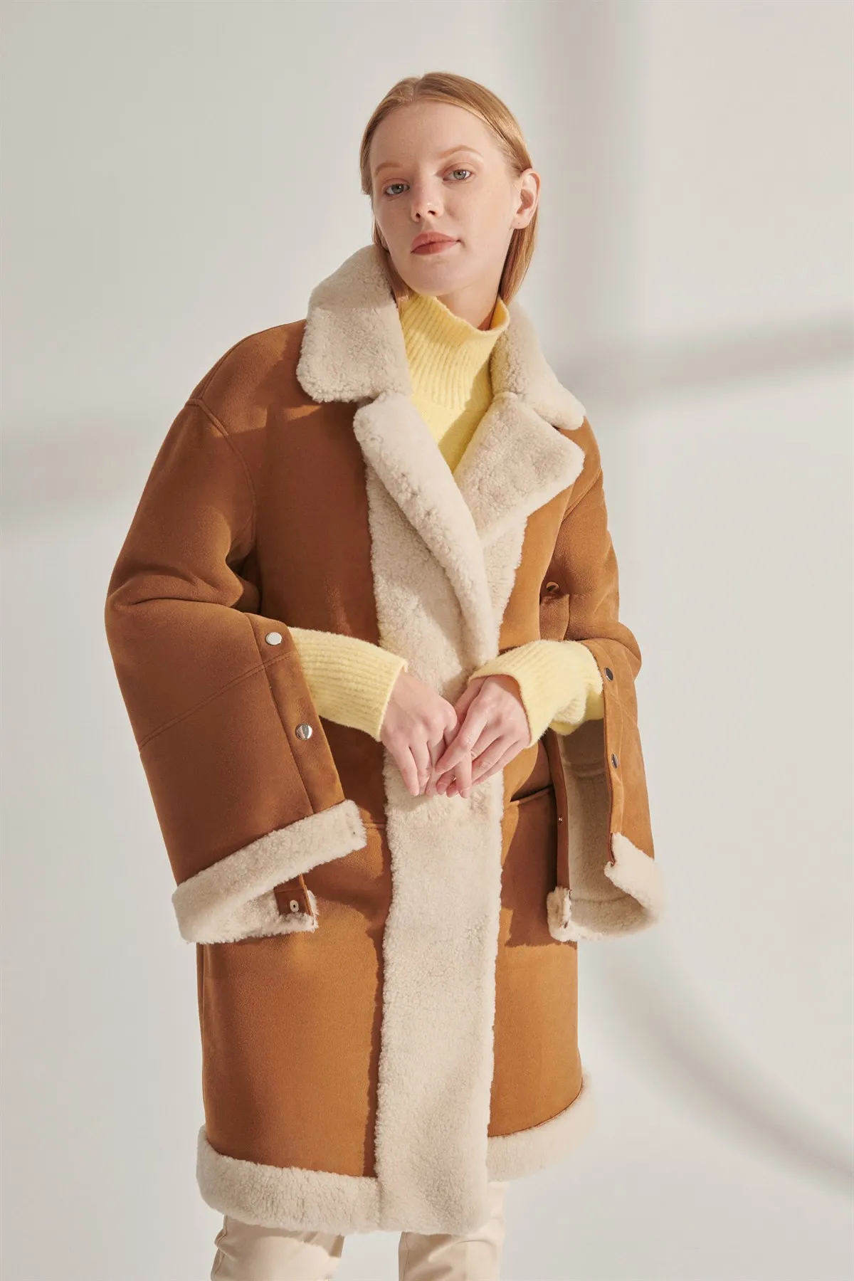 Genuine Fur Coats Women Brown Leather Jackets Sheepskin Montlar Winter Warm Natural Wool Parkas New Year Fashion