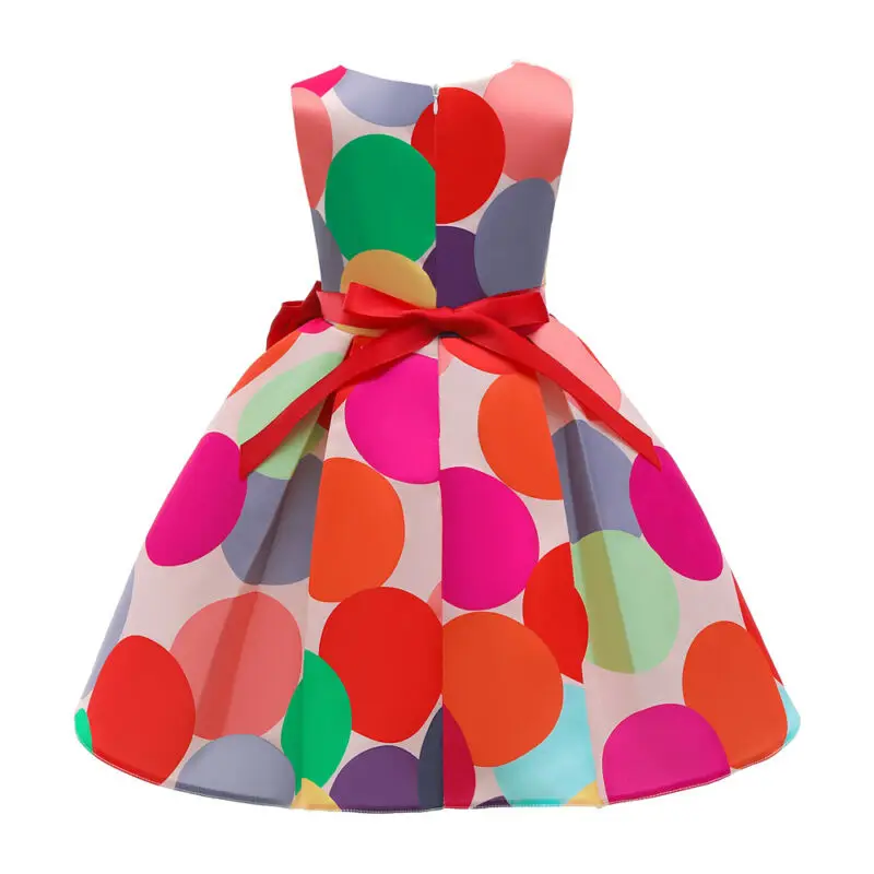 

Kids Girls Bow Dot Princess Dress Infant Summer Party Sleeveless Vest Dresses