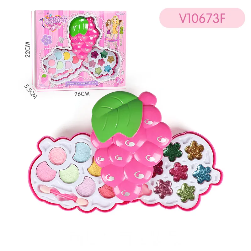 

Fashion Girl Make Up Toy Pretend Play Toys Set Kit Beauty Safe Non-toxic Eye Shadow Nail Polish Toys For Dressing Cosmetic Girls