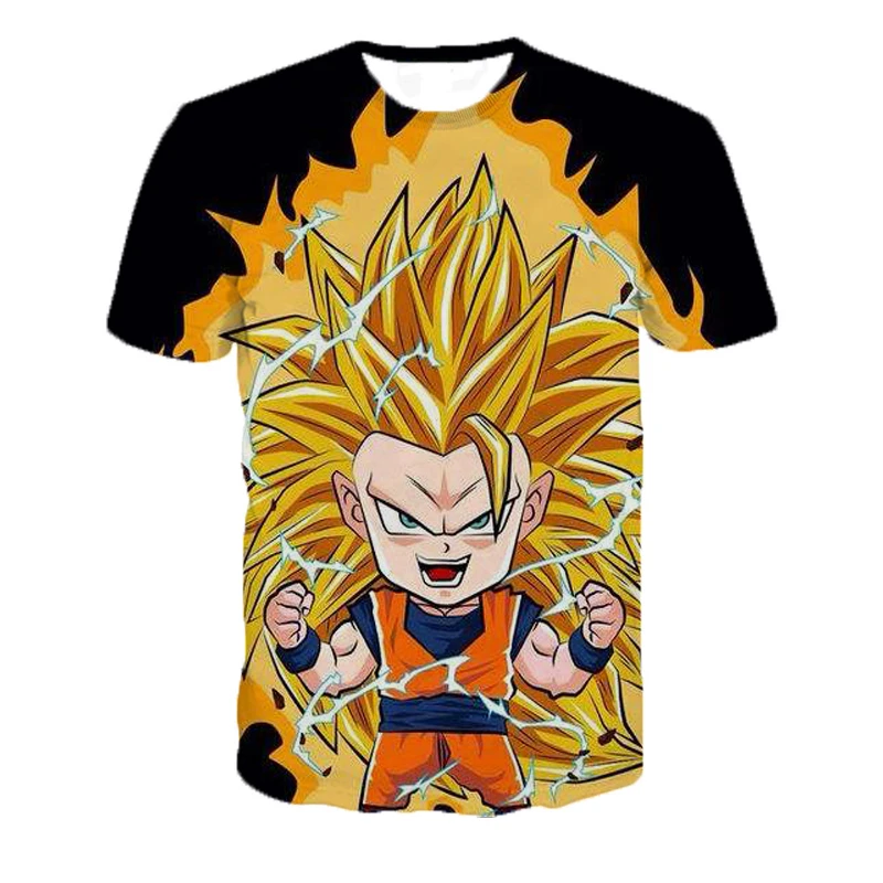 3d футболки унисекс Dragon Ball Z летняя модная футболка с 3D принтом Мужская аниме