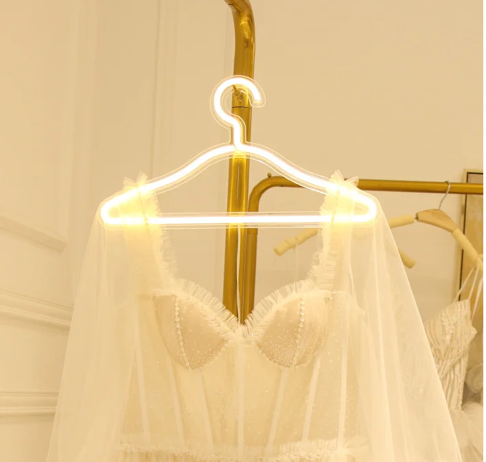 

NEW Luminous Hanger Home Wedding Clothing Store Decoration Christmas Gift LED Neon Sign Clothes Rack USB Hanger Night Light