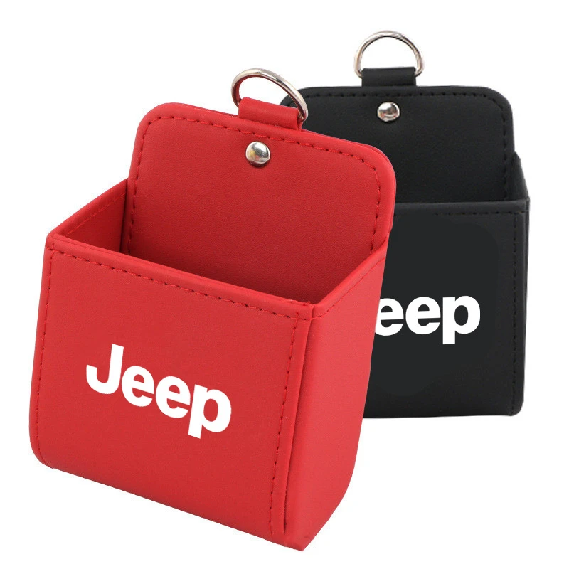 

For JEEP Car Accessories Air Outlet Leather Storage Box ,Organizer Pocket Bag Interior Decoration Supplies
