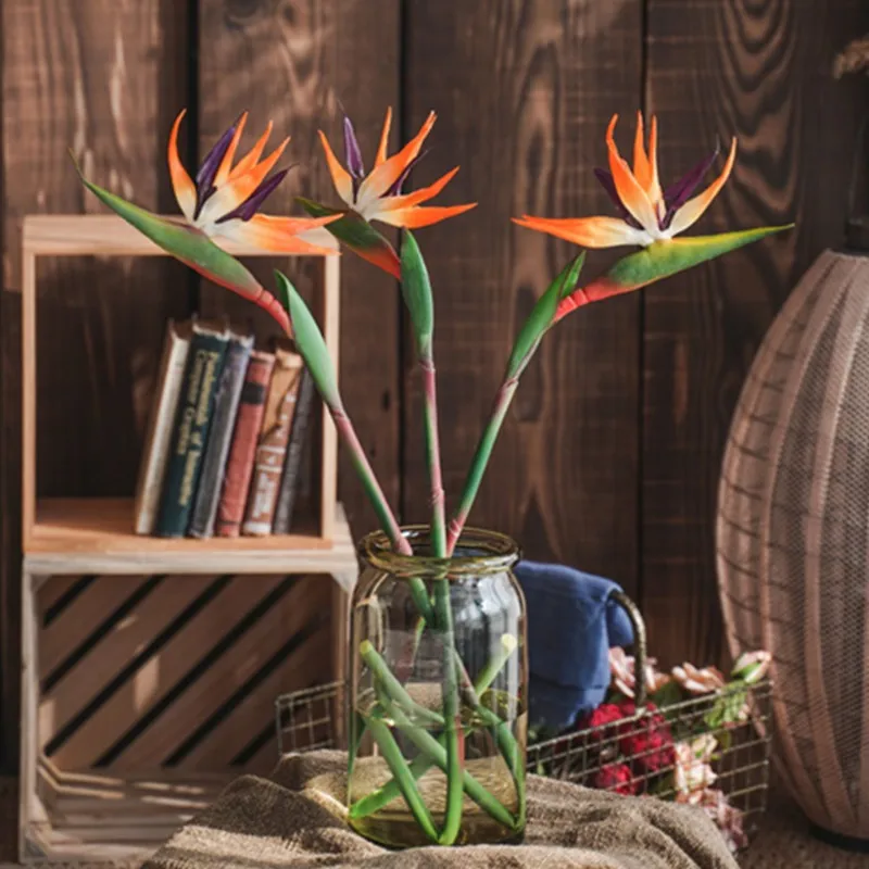 Большой силиконовый декоративный цветок птица рая 90 см | Дом и сад