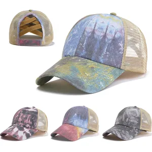 Ladies Spring And Summer New Tie-Dye Elastic Ponytail Baseball Cap Fashion Outdoor Cap Sun Hat Sun Hat Ladies Spring And Summer New Tie-Dye Elastic Ponytail Baseball Cap Fashion Outdoor Cap Sun Hat Sun Hat