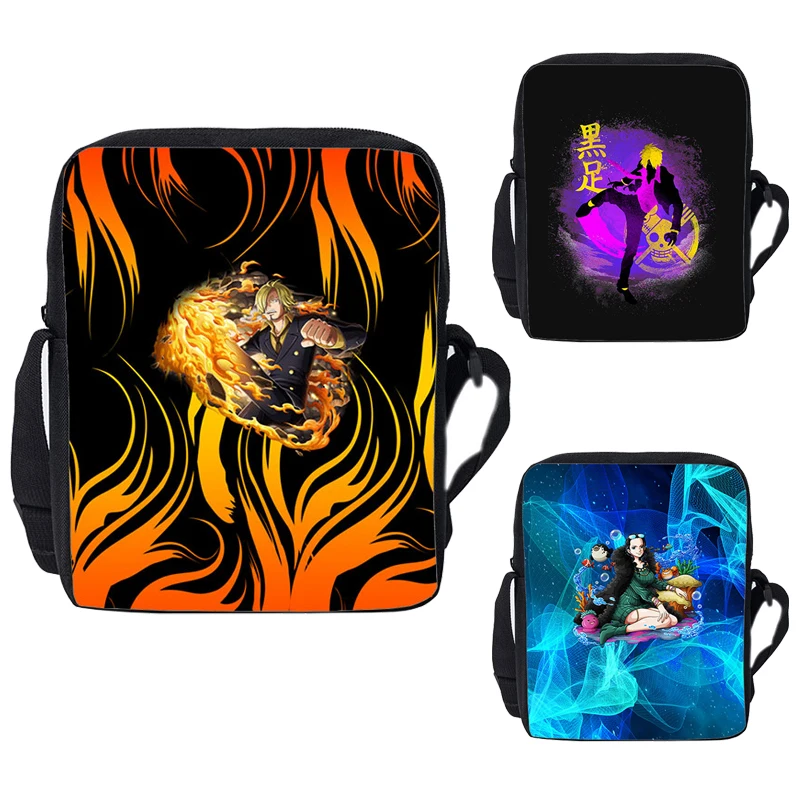 

3D Print Japan Cartoon One Piece Handbags Children Anime Zipper Crossbody Bags for Teenage Shoulder Bag Pack Purses Kawaii Bags