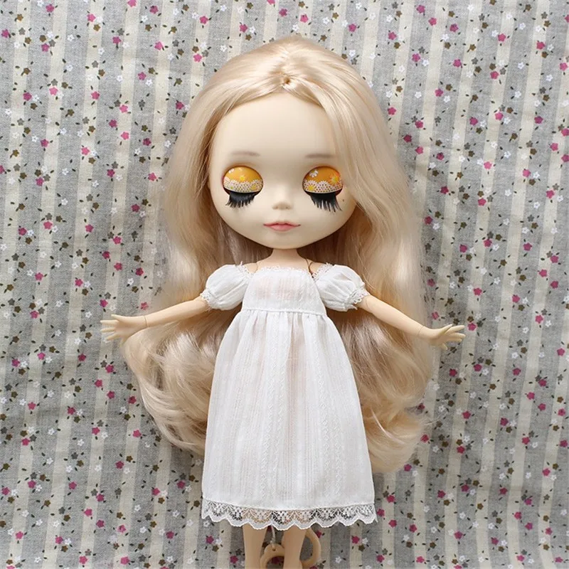 Наряды для куклы ICY DBS Blyth белое платье с открытыми плечами и цветочный костюм 1/6 BJD