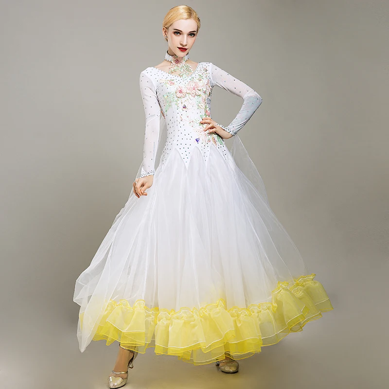 Платье для бальных танцев платье с бахромой Венского вальса светящиеся костюмы