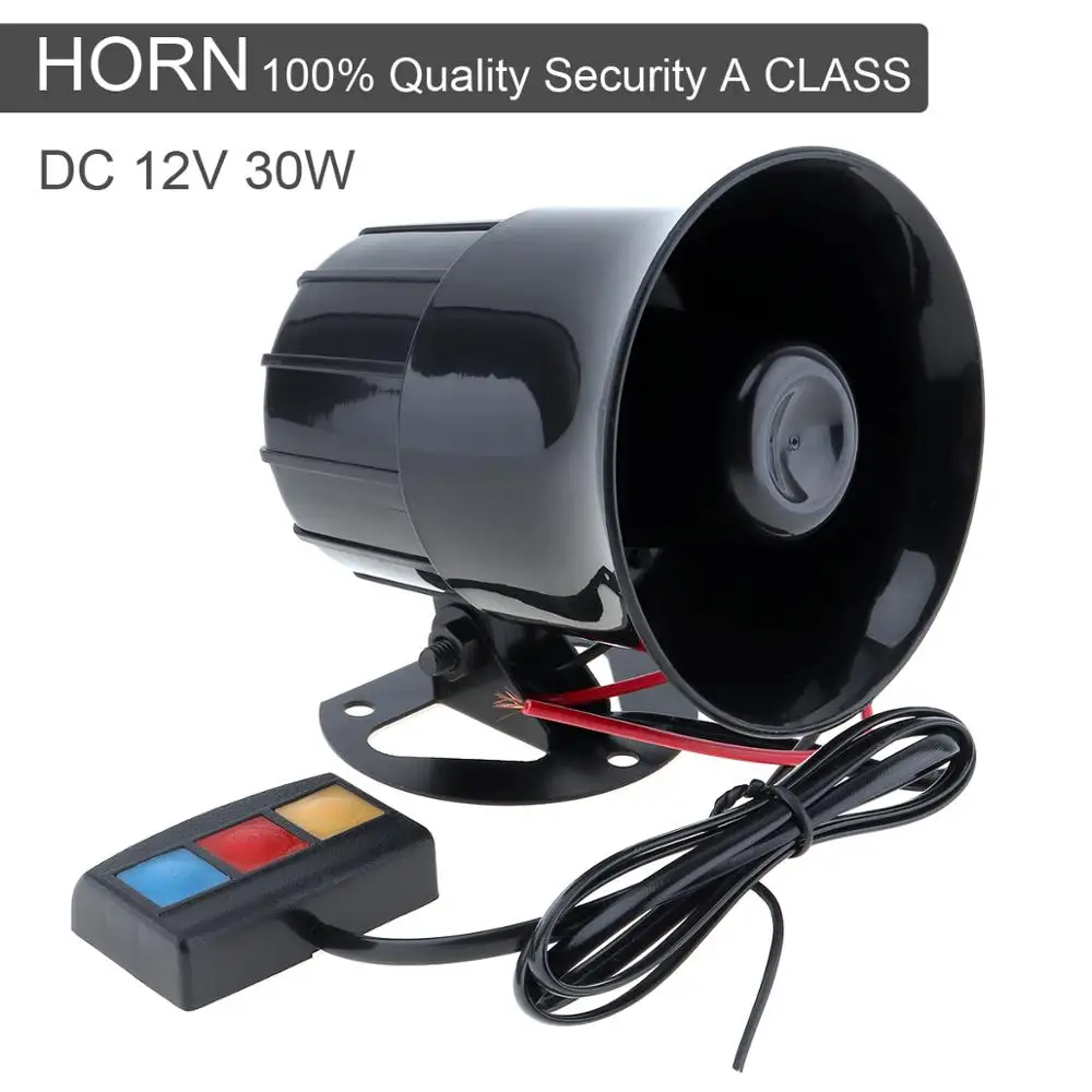 

New Motorcycle Car Security Horn Van Vehicle Loud Siren 12V with 3 Sounds For Car Motorcycle Moped Truck Construction Vehicles