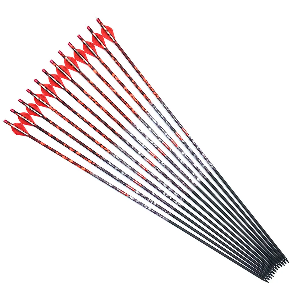 12 шт. Linkboy стрельба из лука позвоночник 500 32 дюйма камуфляжная череп карбоновая