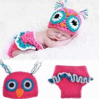 lovely baby infant knitting clothes handmade costume photography props diaper cover hat