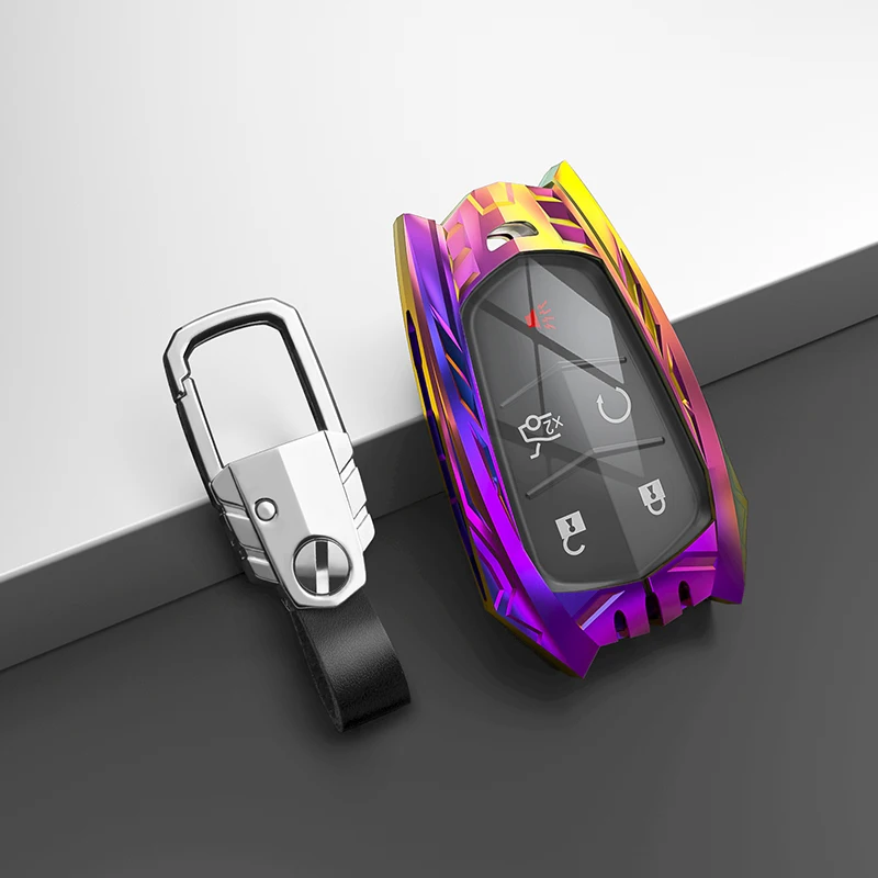 

Mecha Car Key Cover Case For Cadillac Escalade CTS XTS ATS ATS-L XLS SRX 2015 4/5/6 Button 28T CTS-V XT5 CT6 Protect Shell